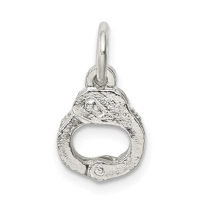 Rings TreasureFineJewelers Sterling Silver Handcuffs Charm
