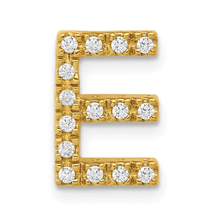 TreasureFineJewelers Charm Necklaces 10k Yellow Gold Diamond Letter E Initial Charm TreasureFineJewelers Charm Necklaces 10k Yellow Gold Diamond Letter E Initial Charm