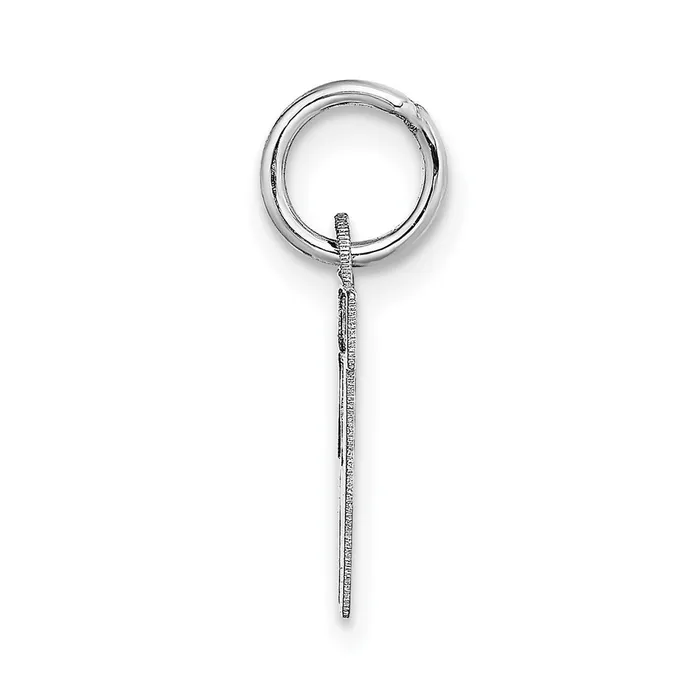TreasureFineJewelers Charm Necklaces 14k White Gold Small Block Letter W Initial Charm