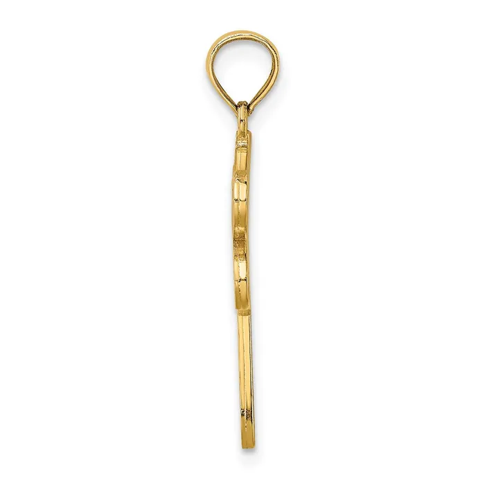 TreasureFineJewelers Charm Necklaces 14k Yellow Gold Multi Color Enamel Dragonfly Charm