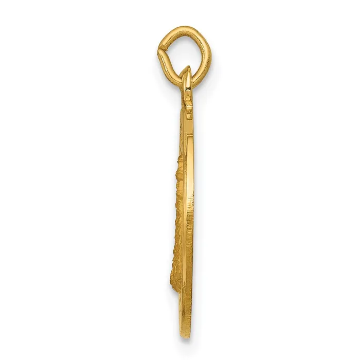 TreasureFineJewelers Charm Necklaces 14k Yellow Gold Our Lady of Loreto Medal Charm