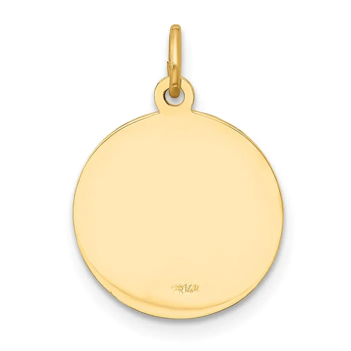 TreasureFineJewelers Charm Necklaces 14k Yellow Gold Our Lady of Loreto Medal Charm