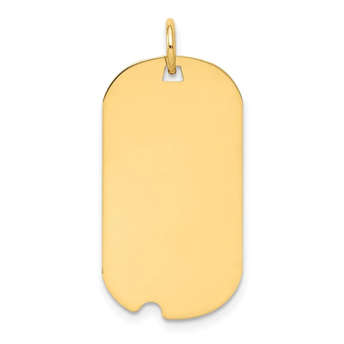 TreasureFineJewelers Charm Necklaces 14k Yellow Gold Plain 013 Gauge Engraveable Dog Tag wNotch Disc Charm TreasureFineJewelers Charm Necklaces 14k Yellow Gold Plain 013 Gauge Engraveable Dog Tag wNotch Disc Charm