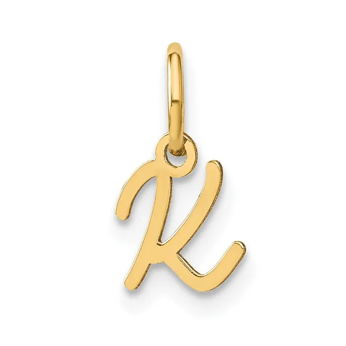 TreasureFineJewelers Charm Necklaces 14k Yellow Gold Upper case Letter K Initial Charm TreasureFineJewelers Charm Necklaces 14k Yellow Gold Upper case Letter K Initial Charm