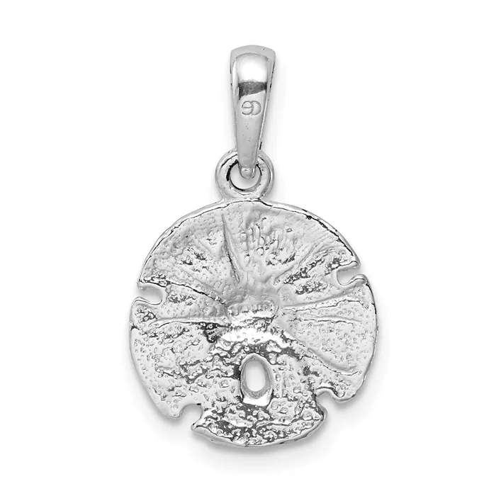 TreasureFineJewelers Sterling Silver PolishedTextured Sand Dollar Pendant Necklaces