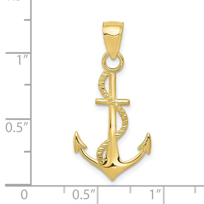 10K Gold Polished Anchor WRope PendantWBC10K5395 WB Choice Jewelry PreStyled Sets 10K Gold Polished Anchor WRope PendantWBC10K5395 WB Choice Jewelry PreStyled Sets