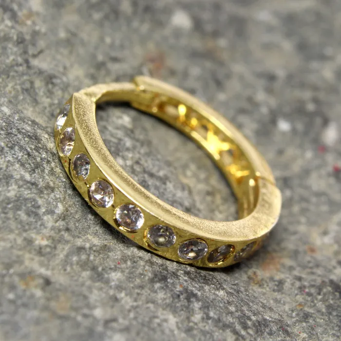 Cute Indian Nose Ring White CZ Asian Gold Plated Clicker Hinged Nose Ring httpswwwkarizmajewelscom Rings