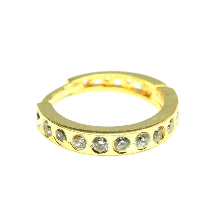 Cute Indian Nose Ring White CZ Asian Gold Plated Clicker Hinged Nose Ring httpswwwkarizmajewelscom Rings
