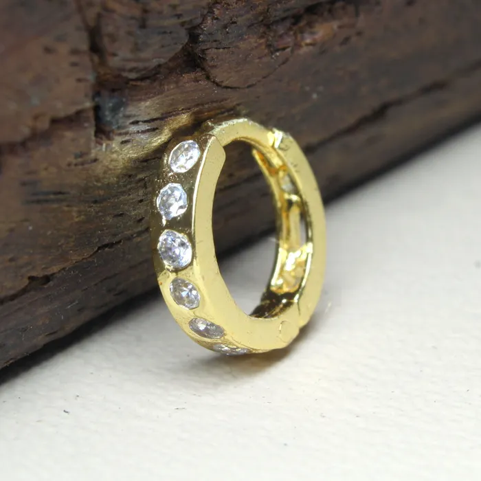 Cute Indian Nose Ring White CZ Asian Gold Plated Clicker Hinged Nose Ring httpswwwkarizmajewelscom Rings
