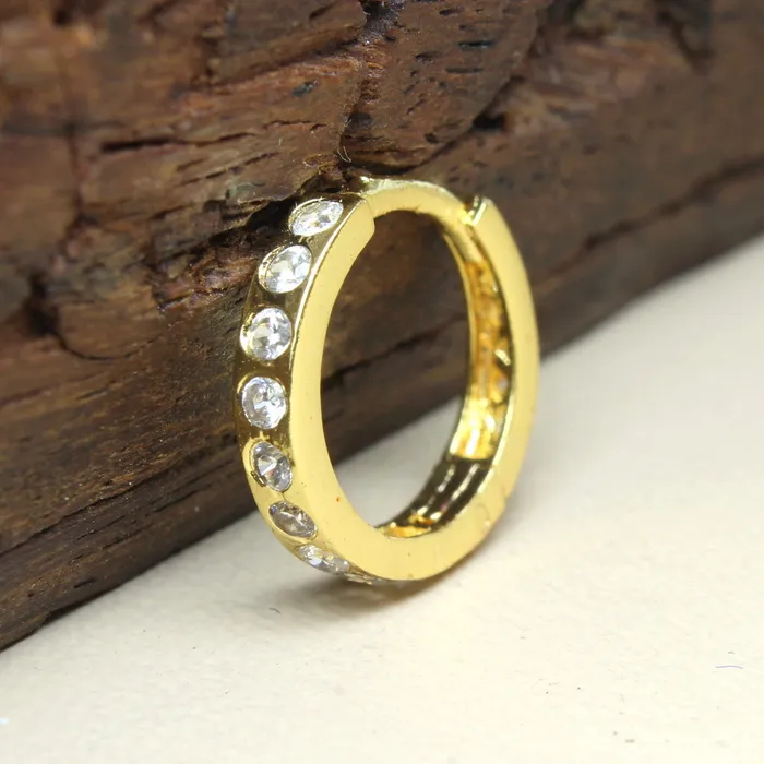 Cute Indian Nose Ring White CZ Asian Gold Plated Clicker Hinged Nose Ring httpswwwkarizmajewelscom Rings