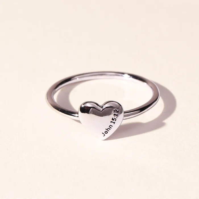 faithbraceletco Rings Dainty Heart Ring Sterling Silver Ring