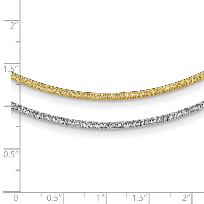 Necklaces WB Choice Jewelry 14k TwoTone 2mm w 2in ext Reversible Omega NecklaceWBCSF255316 Necklaces WB Choice Jewelry 14k TwoTone 2mm w 2in ext Reversible Omega NecklaceWBCSF255316
