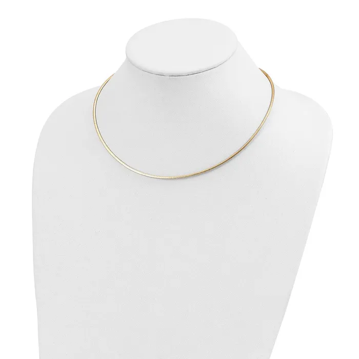 Necklaces WB Choice Jewelry 14k TwoTone 2mm w 2in ext Reversible Omega NecklaceWBCSF255316 Necklaces WB Choice Jewelry 14k TwoTone 2mm w 2in ext Reversible Omega NecklaceWBCSF255316