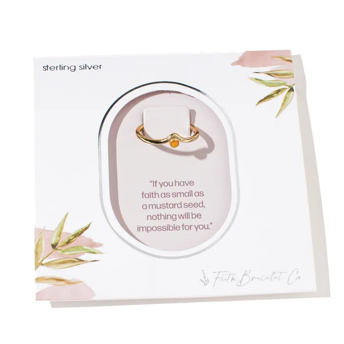 Rings faithbraceletco Dainty Move Mountains Sterling Silver Ring