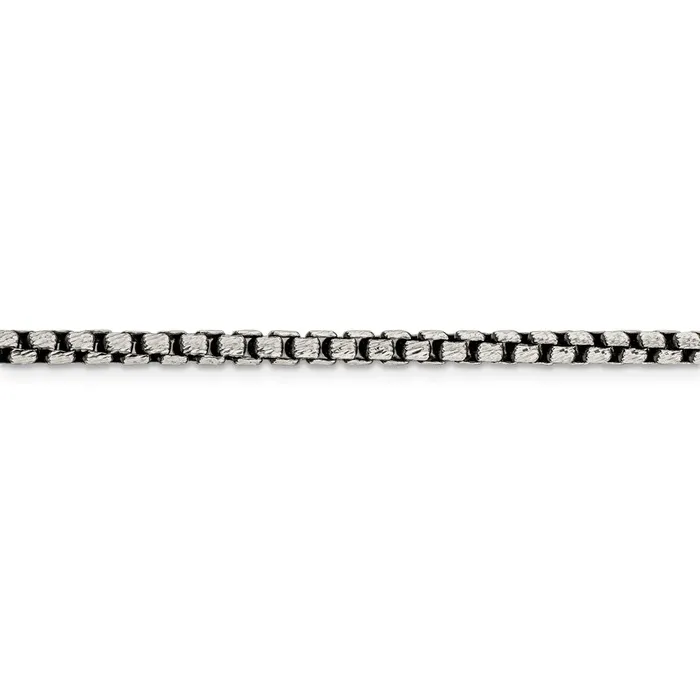 Rings WB Choice Jewelry Sterling Silver Antiqued 35mm DC Round Box ChainWBCQFC13624 Rings WB Choice Jewelry Sterling Silver Antiqued 35mm DC Round Box ChainWBCQFC13624