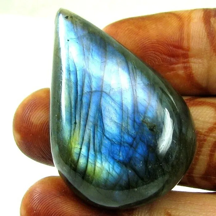 Top Fire Play of Colors 812Ct Natural Labradorite Pear Cabochon Gemstone Karizma Jewels Necklaces