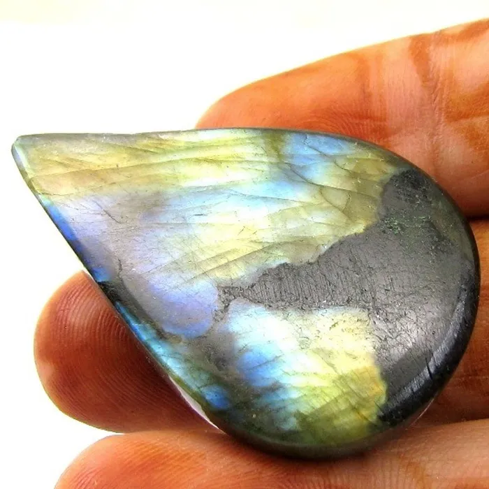 Top Fire Play of Colors 812Ct Natural Labradorite Pear Cabochon Gemstone Karizma Jewels Necklaces