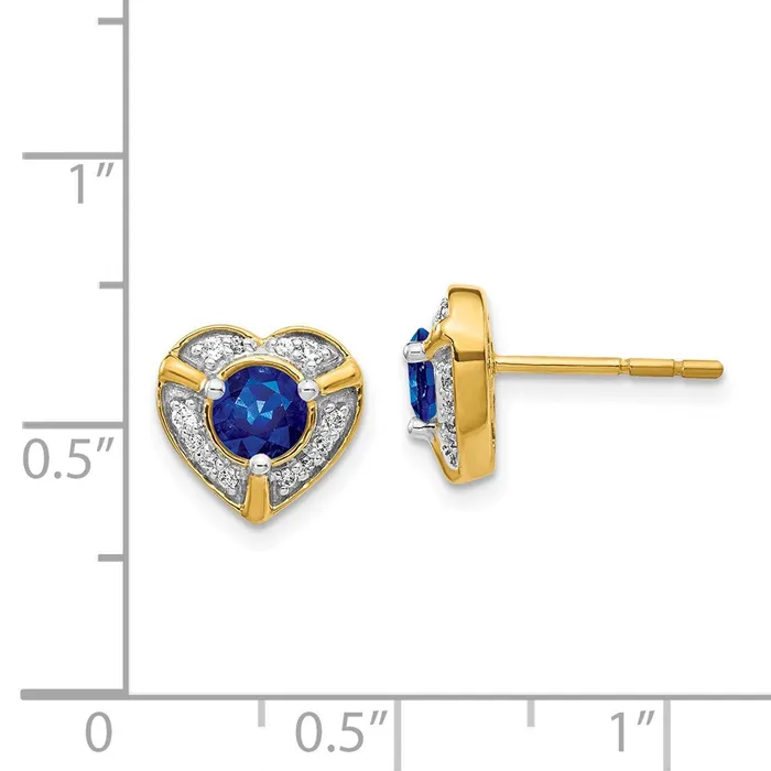 WB Choice Jewelry Earrings 14k Diamond and Sapphire Fancy Heart EarringsWBCEM3921SA014YA WB Choice Jewelry Earrings 14k Diamond and Sapphire Fancy Heart EarringsWBCEM3921SA014YA