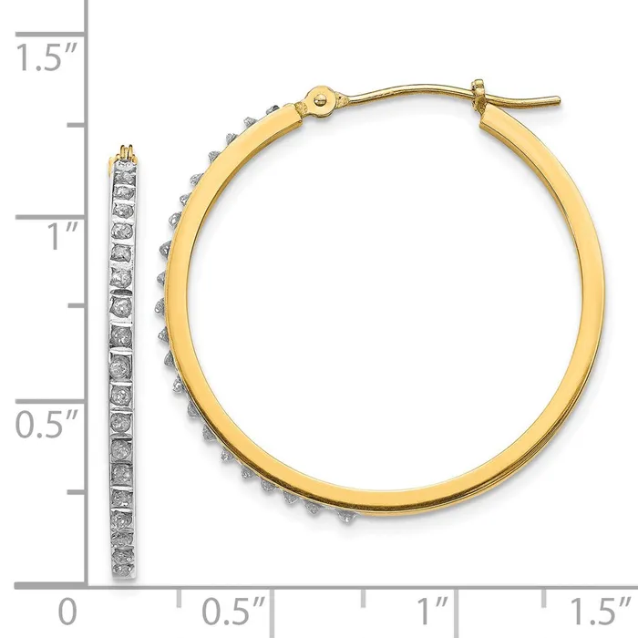 WB Choice Jewelry Earrings 14k Diamond Fascination Round Hinged Hoop EarringsWBCDF125 WB Choice Jewelry Earrings 14k Diamond Fascination Round Hinged Hoop EarringsWBCDF125