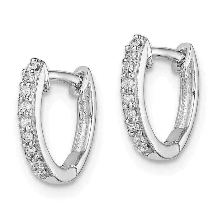 WB Choice Jewelry Earrings Sterling Silver Rhodium Diam Huggie EarringsWBCQDX119 WB Choice Jewelry Earrings Sterling Silver Rhodium Diam Huggie EarringsWBCQDX119