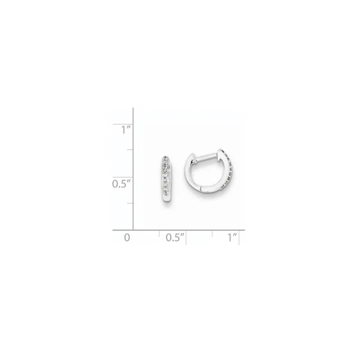 WB Choice Jewelry Earrings Sterling Silver Rhodium Diam Huggie EarringsWBCQDX119 WB Choice Jewelry Earrings Sterling Silver Rhodium Diam Huggie EarringsWBCQDX119