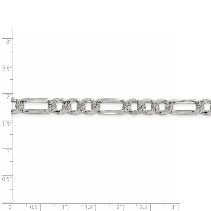 WB Choice Jewelry Rings Sterling Silver 725mm Pave Flat Figaro ChainWBCQFF2009