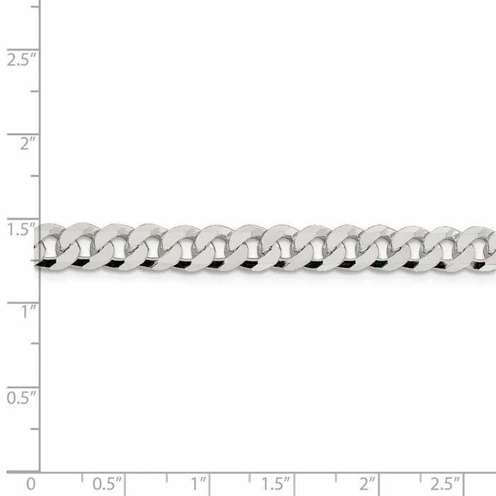 WB Choice Jewelry Rings Sterling Silver 7mm Beveled Curb ChainWBCQFB18018 WB Choice Jewelry Rings Sterling Silver 7mm Beveled Curb ChainWBCQFB18018