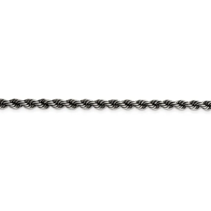 WB Choice Jewelry Rings Sterling Silver Rutheniumplated 4mm Rope ChainWBCQFC20222 WB Choice Jewelry Rings Sterling Silver Rutheniumplated 4mm Rope ChainWBCQFC20222